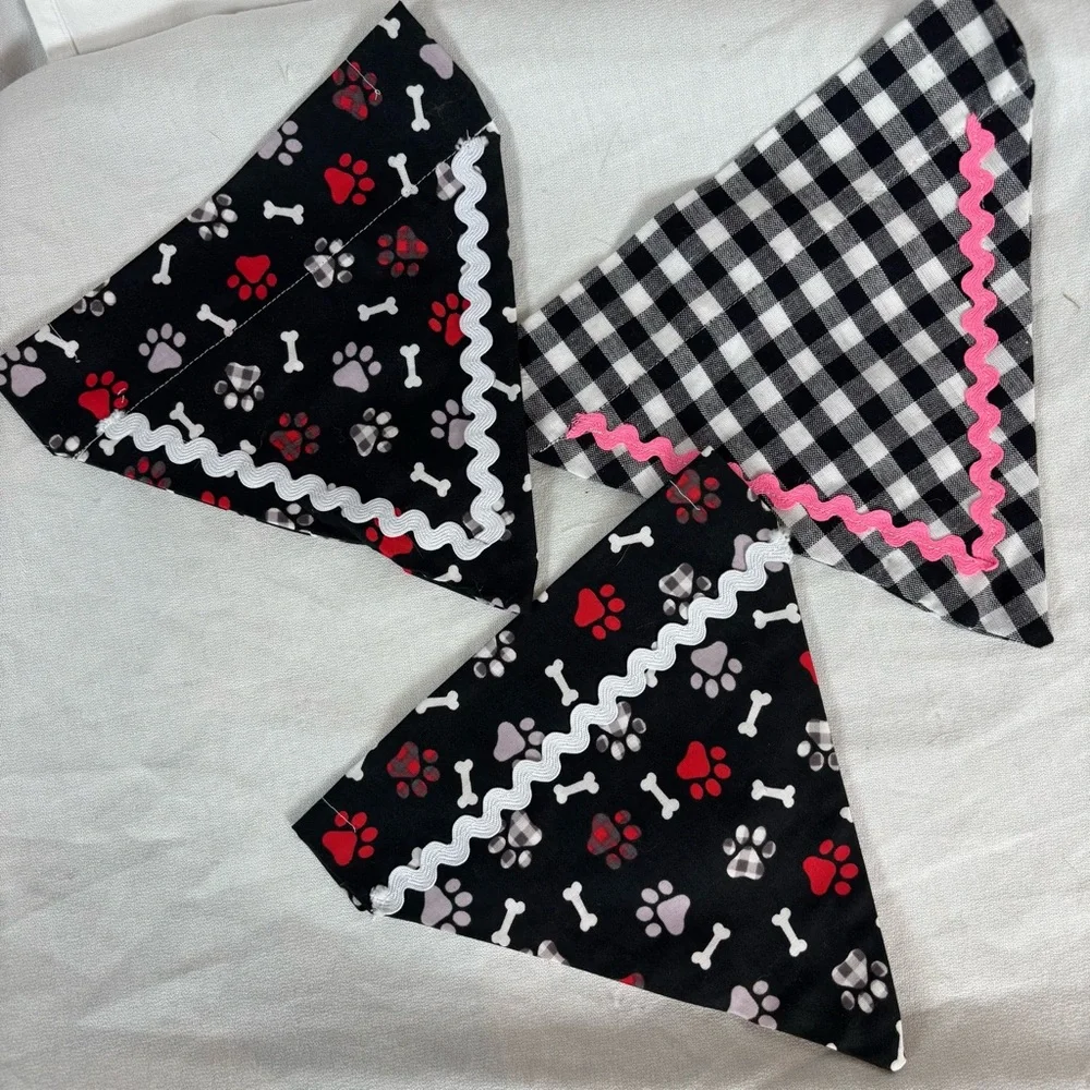 Handmade Christmas Dog Collar Bandanas‎ Set of 3 – Size Small 8